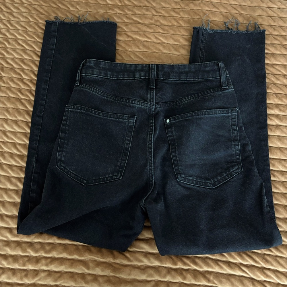 Ultra High Rise Straight Black Jeans